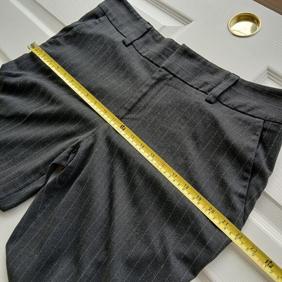 Karen Kane Black Pinstripe Slacks 14 self hemmed 27" inseam short warm comfy - Picture 7 of 14